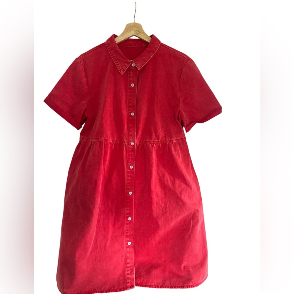 Red Button-Up Dress